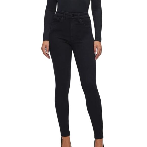 Good American Always Fits Good Legs Black Skinny Jeans Mid Rise Size 6-12 - Picture 1 of 13